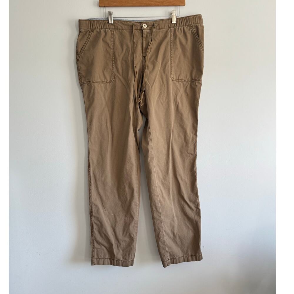 Women’s Casual Cotton-Twill Drawstring Pants - Tan